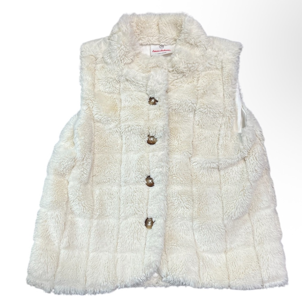 Hanna Andersson Faux Fur Button-Up Vest 6/7
